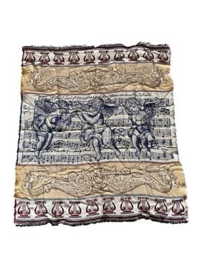 American Weavers Woven Throw Blanket Cherubs 59” x 51” Vintage 1990’s - Image 1