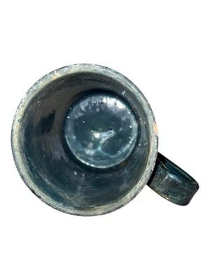 Bitossi Vintage Rare 1960s MCM Navy Blue Turret style Stoneware Mug - Thumbnail 3