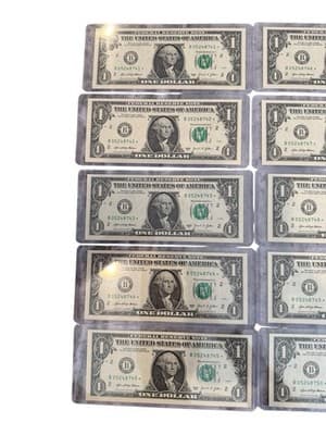 20 Consecutive 2021 $1 Star Notes UNC B05248741 - B05248760 Consecutive Run - Thumbnail 3