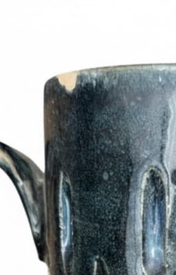 Bitossi Vintage Rare 1960s MCM Navy Blue Turret style Stoneware Mug - Thumbnail 8