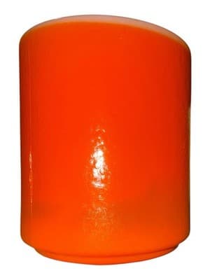 Vintage Hazel Atlas Orange Peel ORANGE YELLOW Painted Milk Glass Cups Mugs Pair - Thumbnail 5