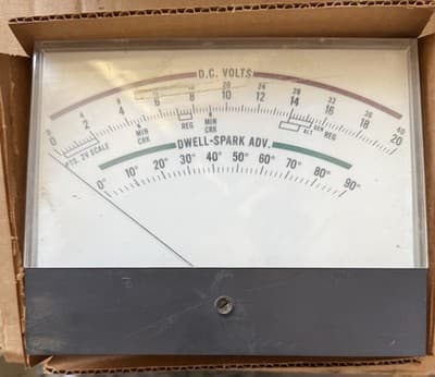 Ideal Precision D.C. Volts and Dwell-Spark Advance Meter NOS - Image 1