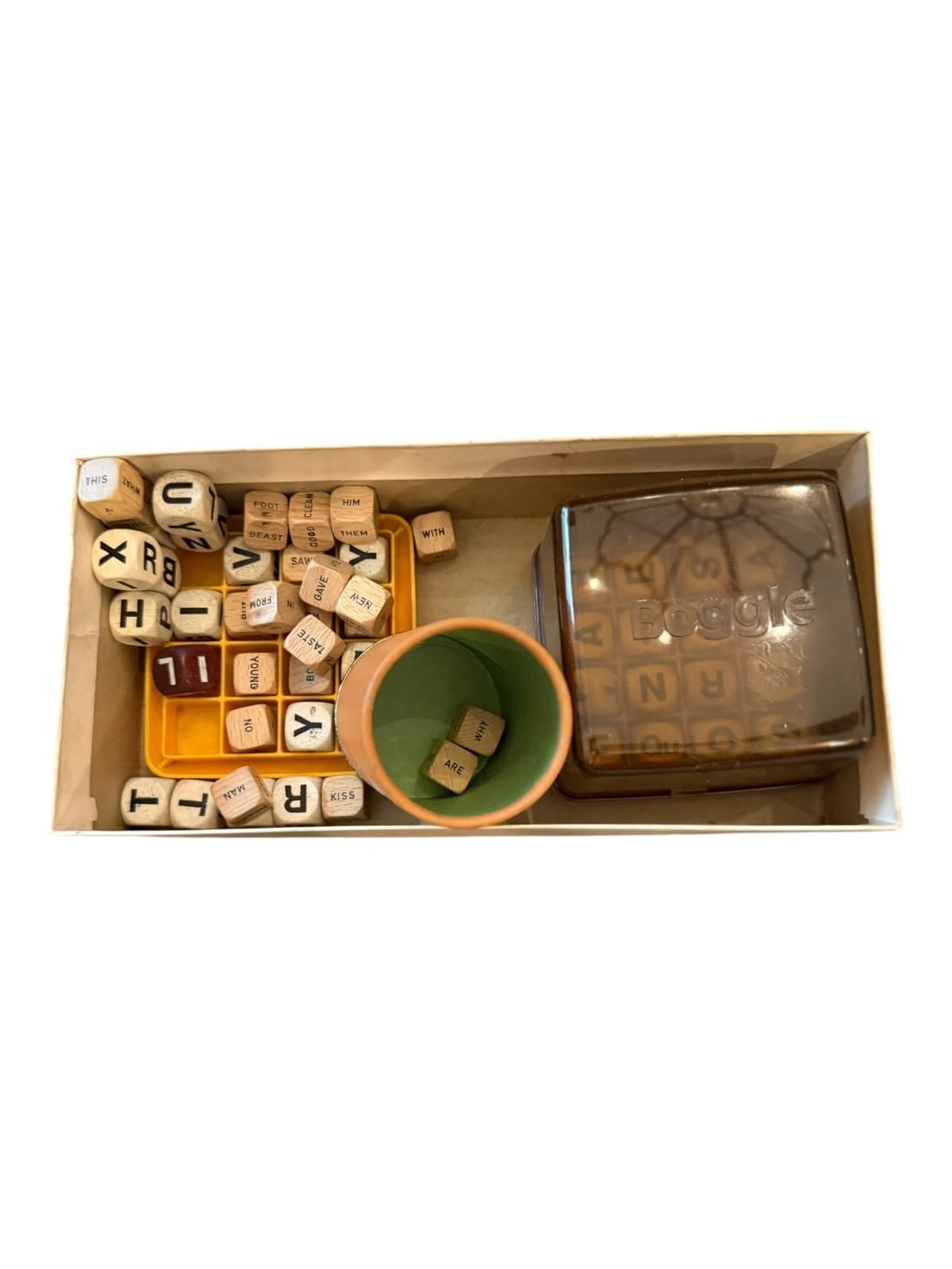 Vintage 1971 Scrabble Sentence Cube Game Selchow & Righter w/ Bonus Boggle Set - Thumbnail 2