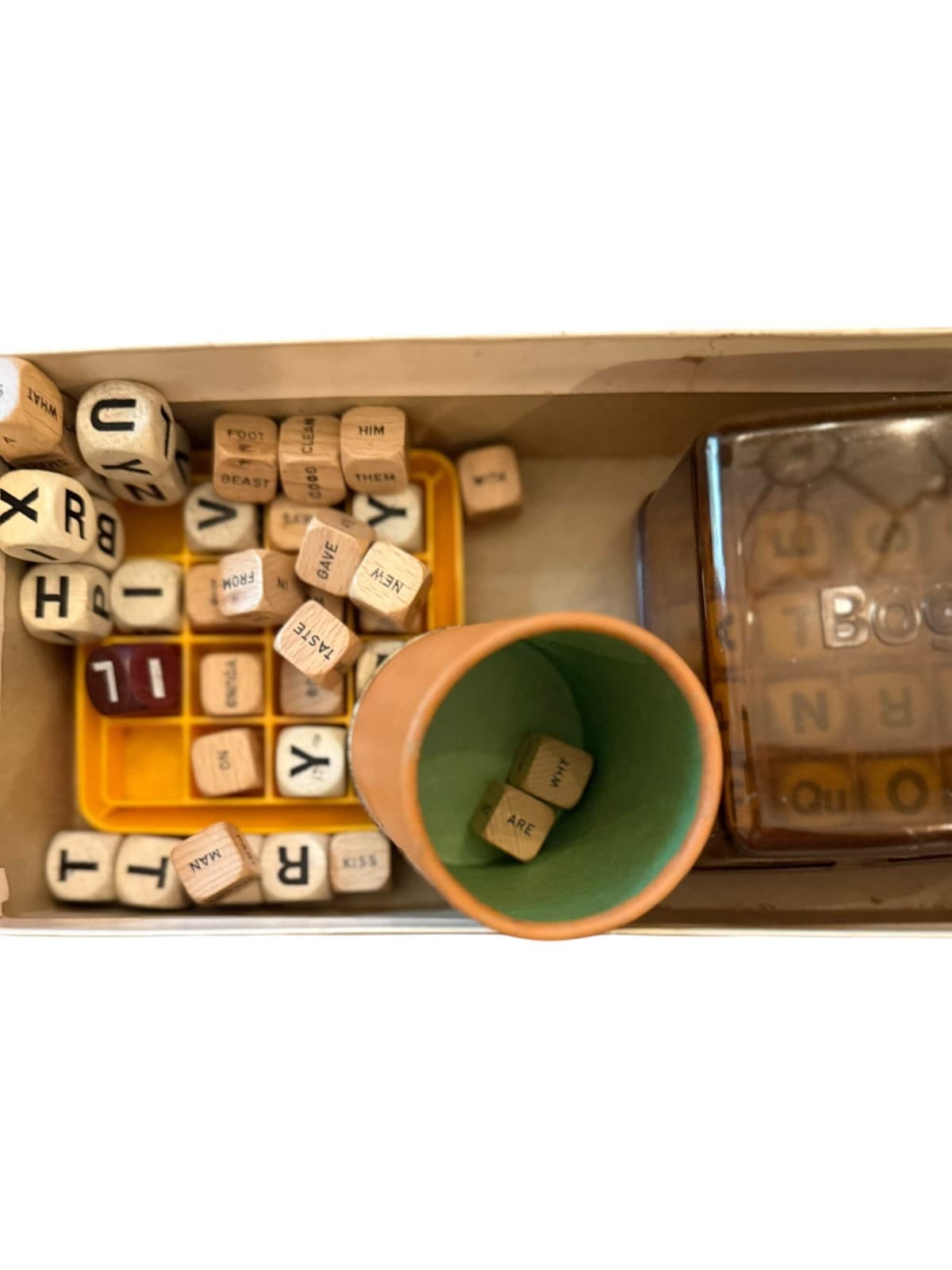 Vintage 1971 Scrabble Sentence Cube Game Selchow & Righter w/ Bonus Boggle Set - Thumbnail 3