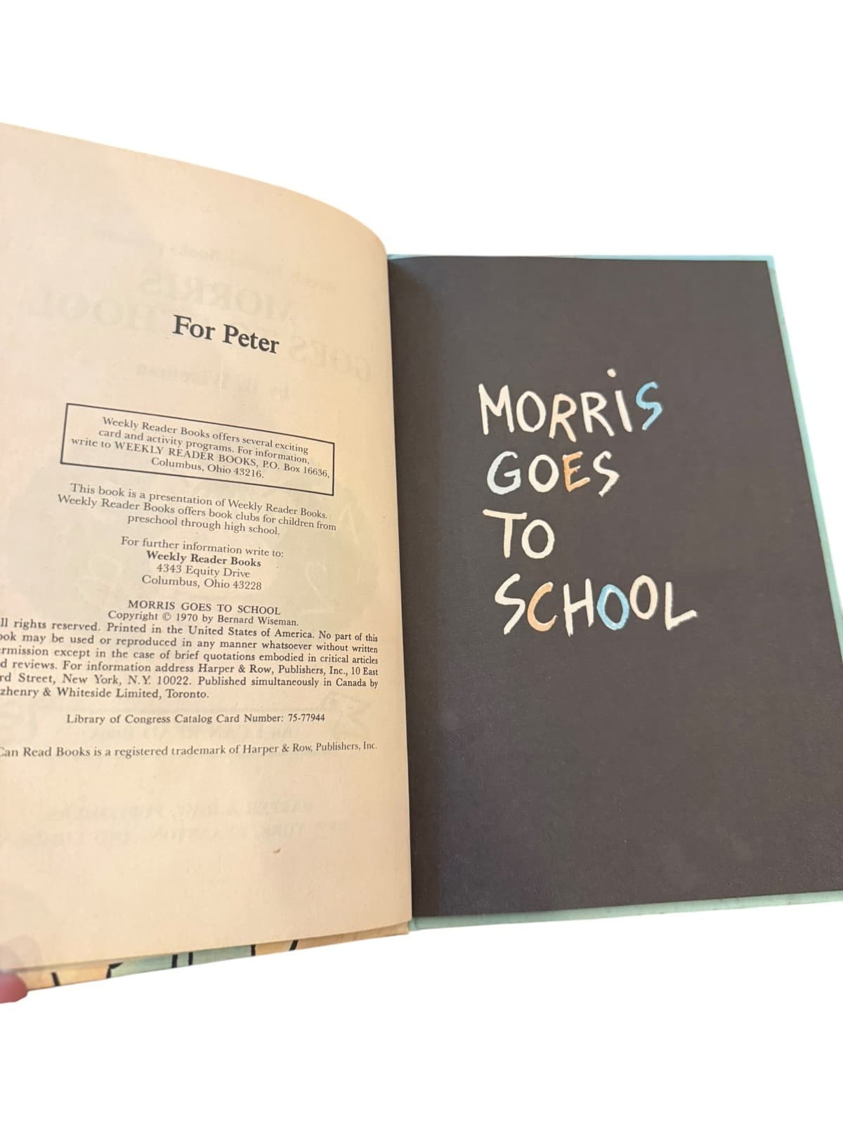 VTG 1970 Morris Goes To School by Bernard Wiseman Hardcover Weekly Reader Book - Thumbnail 4
