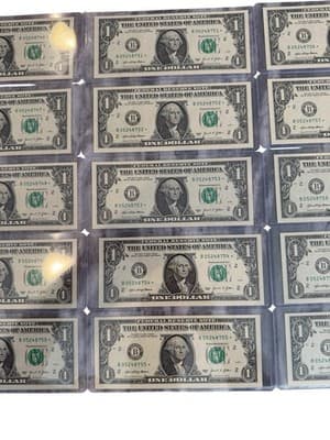20 Consecutive 2021 $1 Star Notes UNC B05248741 - B05248760 Consecutive Run - Thumbnail 5