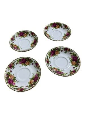 Vintage ROYAL ALBERT Old Country Roses 2 Tier Serving + Bread & Butter Plates - Thumbnail 6