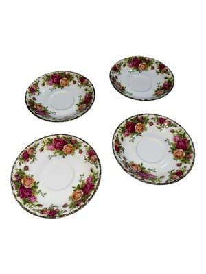 Vintage ROYAL ALBERT Old Country Roses 2 Tier Serving + Bread & Butter Plates - Thumbnail 7