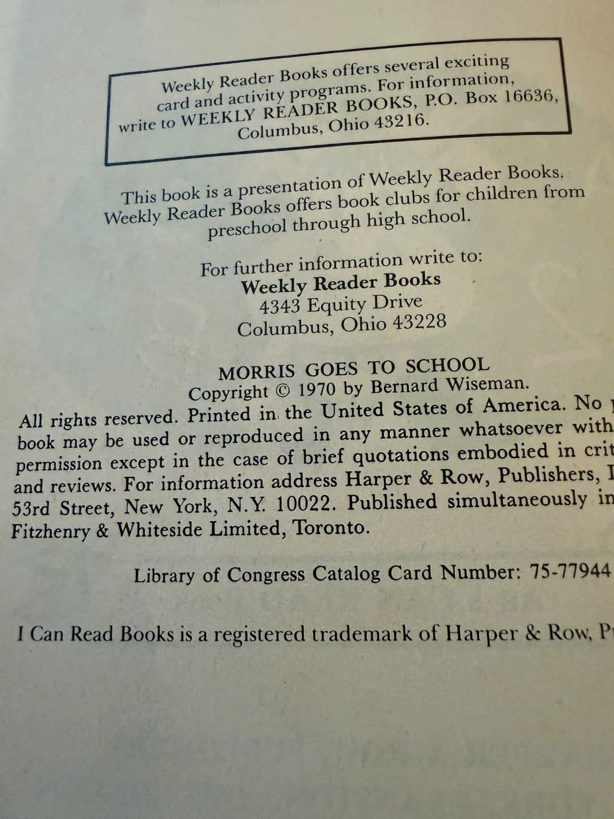 VTG 1970 Morris Goes To School by Bernard Wiseman Hardcover Weekly Reader Book - Thumbnail 5
