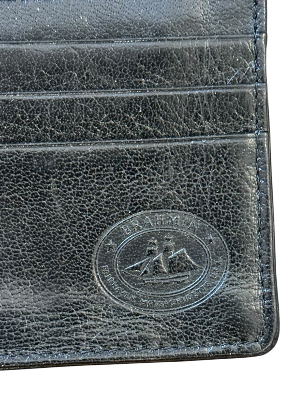 Vintage Brahmin Clutch Wallet Brown Black Two-Tone Crocodile Embossed Leather - Thumbnail 4
