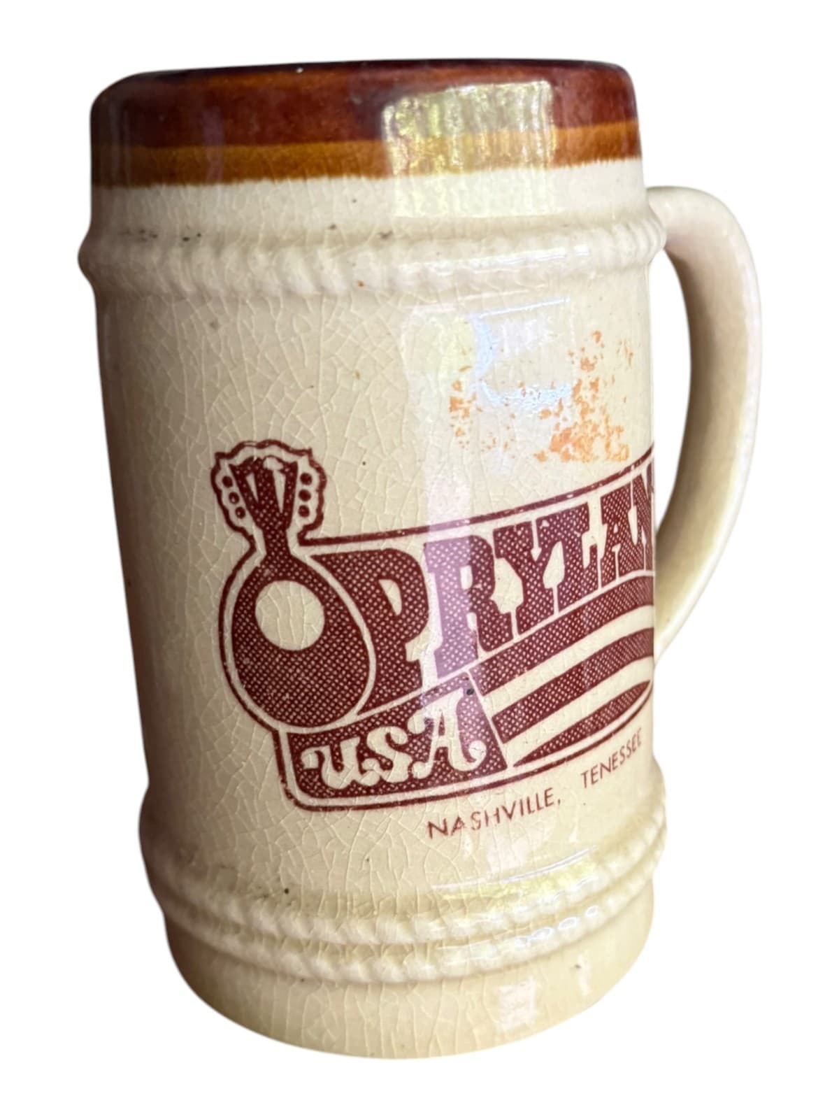 Vintage Opryland USA Nashville Tennessee Beer Stein Coffee Mug Ceramic Pottery - Thumbnail 2
