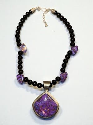 DTR Jay King Mine Finds 925 Silver Purple Spiny Oyster Onyx Pendant Necklace - Thumbnail 8