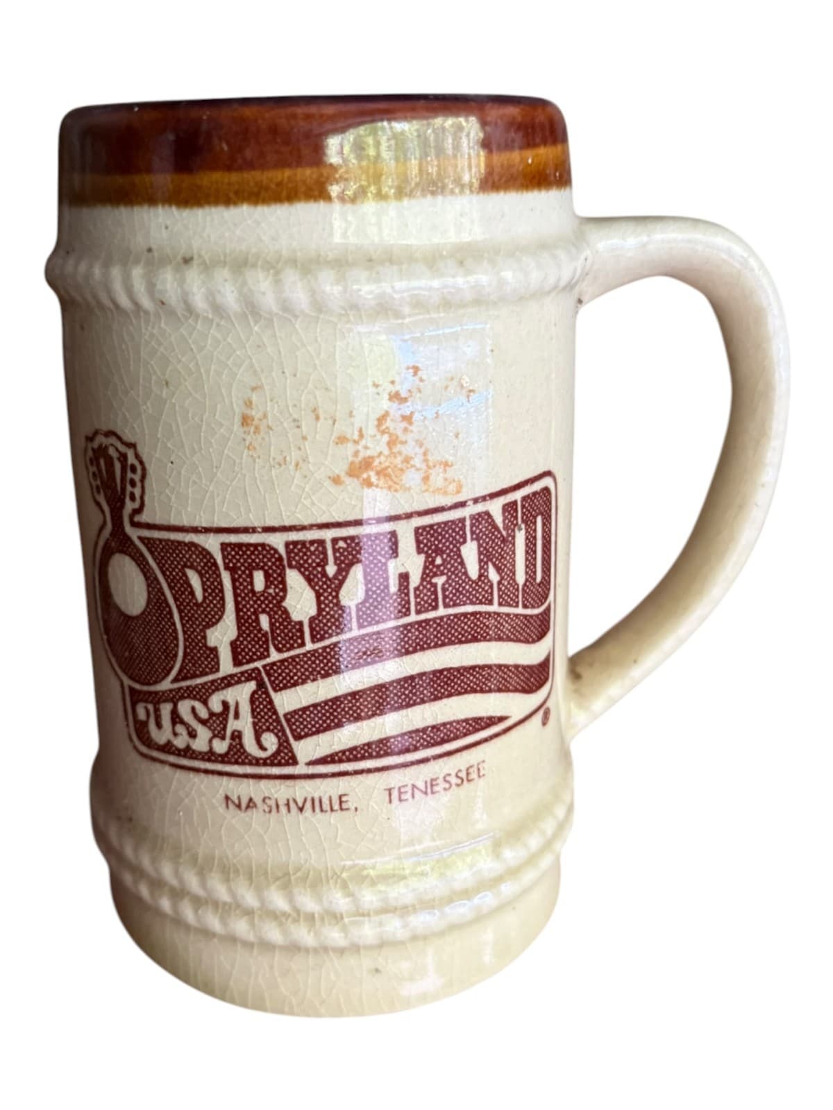 Vintage Opryland USA Nashville Tennessee Beer Stein Coffee Mug Ceramic Pottery - Image 1