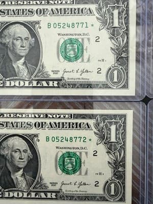 10 Consecutive 2021 $1 Star Notes B05248771 to B05248780 Fancy 777 Lucky 7’s - Thumbnail 4