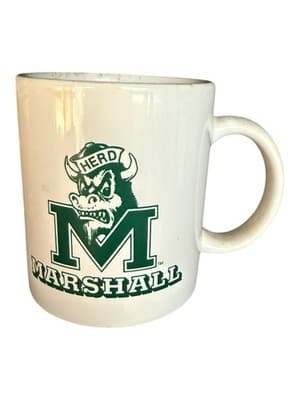Vintage Marshall Thundering Herd Mug Old Marco Logo “HERD” Hat Bison Mascot - Thumbnail 4