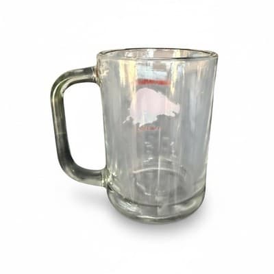 Vintage Arkansas Razorbacks Glass Beer Mug NCAA Hog Logo Clear Glass - Thumbnail 2