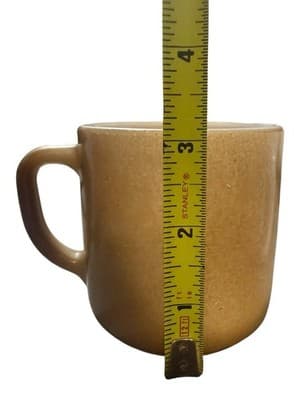 Vintage Federal Glass Milk Glass Coffee Mugs Pair White & Tan Diner Style - Thumbnail 9