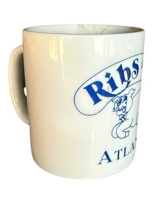 Vintage Ribs Etc Atlanta Ceramic Mug Cartoon Pig Restaurant Permanently Closed - Thumbnail 4