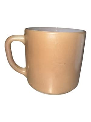 Vintage Federal Glass Milk Glass Coffee Mugs Pair White & Tan Diner Style - Thumbnail 8