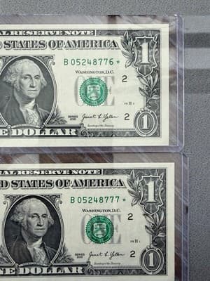 10 Consecutive 2021 $1 Star Notes B05248771 to B05248780 Fancy 777 Lucky 7’s - Thumbnail 6