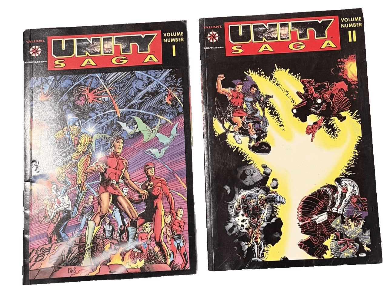 Unity Saga Volume 1 & 2 by Jim Shooter Valiant Comics Graphic Novel Books - Image 1