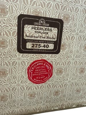 Vintage Peerless Toplock Post Binder 275-40 Wrigley 1979 Ledger - Thumbnail 2