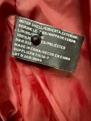 Worthington Women’s Leather Blazer Jacket Black Red Lined Size Large Genuine - Thumbnail 4