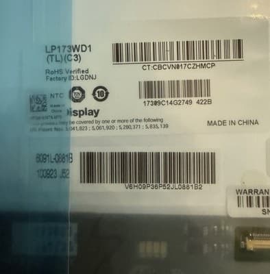 LP173WD1(TL)(C3) NEW 17.3" laptop LED Glossy HD LCD Screen Display LP173WD1-TLC3 - Thumbnail 4