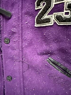 Top Gun Kids “The Flying Legend” Varsity Letterman Jacket – Size 12 Purple/Black - Thumbnail 8