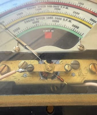 Vintage Brass Engine Speed Tachometer Gauge 0-8000 RPM Multi-Range Dial NOS - Thumbnail 2