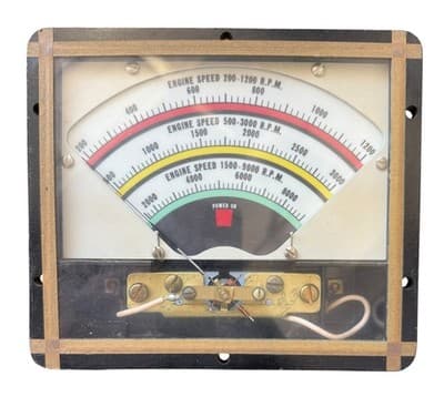 Vintage Brass Engine Speed Tachometer Gauge 0-8000 RPM Multi-Range Dial NOS - Image 1
