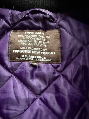 Top Gun Kids “The Flying Legend” Varsity Letterman Jacket – Size 12 Purple/Black - Thumbnail 5