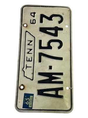 1964 Tennessee License Plate AM-7643 Collector Vintage Stamped 1965 - Thumbnail 4