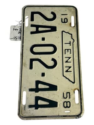 1958 Tennessee License Plate - Authentic Original 2A-02-44 - Thumbnail 4