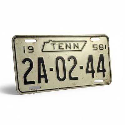 1958 Tennessee License Plate - Authentic Original 2A-02-44 - Thumbnail 2
