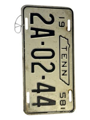 1958 Tennessee License Plate - Authentic Original 2A-02-44 - Thumbnail 6