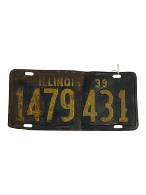 1939 Illinois License Plate - Original Passenger Tag 1479431 - Image 1