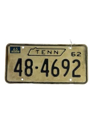 Vintage 1962 Tennessee License Plate Matching Pair Stamped 1965 48-4692 - Thumbnail 3