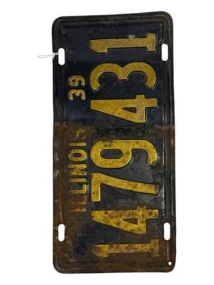 1939 Illinois License Plate - Original Passenger Tag 1479431 - Thumbnail 2