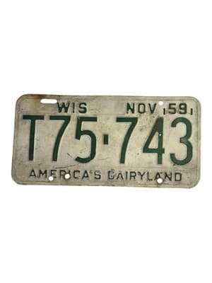 Matching Pair 1959 Wisconsin License Plates T75-743 America’s Dairyland - Thumbnail 2