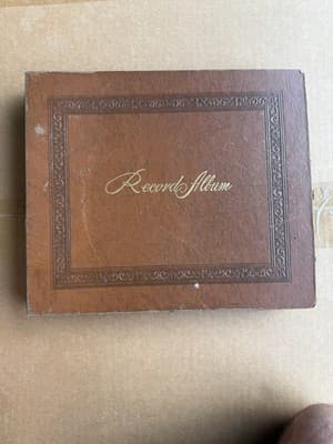 Vintage Vinyl Record Holder With 10 78rpm Albums Multiple Artists Included - Image 1
