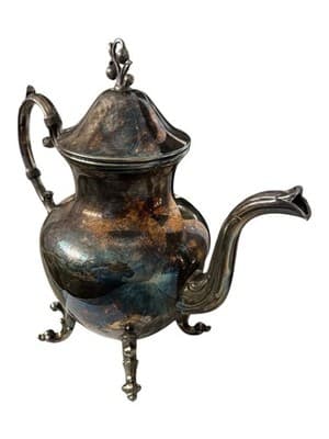 Antique Victorian Silverplate Coffee Pot Serpent Dragon Spout Claw Ball Feet - Thumbnail 12