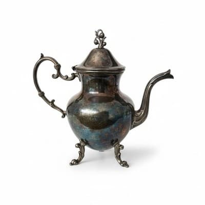 Antique Victorian Silverplate Coffee Pot Serpent Dragon Spout Claw Ball Feet - Thumbnail 2