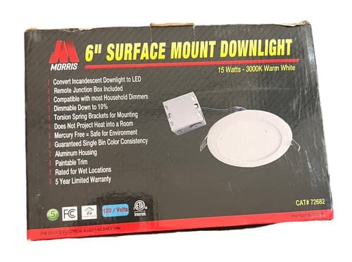 Morris Lighting Products 72682 6 inch CCT Tunable 15W Flush Lens LED Downlight - Image 1