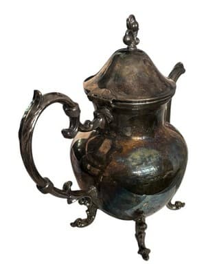 Antique Victorian Silverplate Coffee Pot Serpent Dragon Spout Claw Ball Feet - Thumbnail 11