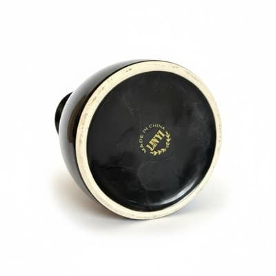 Vintage International Logo Black Coffee Mug Gold Rim Linyi Made in China - Thumbnail 3
