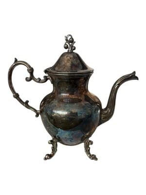 Antique Victorian Silverplate Coffee Pot Serpent Dragon Spout Claw Ball Feet - Thumbnail 13