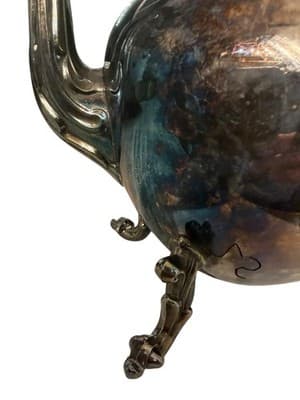 Antique Victorian Silverplate Coffee Pot Serpent Dragon Spout Claw Ball Feet - Thumbnail 7