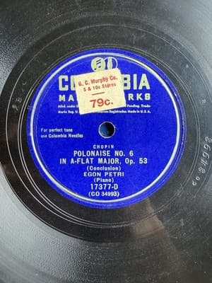 Columbia Masterworks 78rpm Egon Petri (Piano) 17377-D (CO 34992) - Thumbnail 4