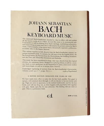 Keyboard Music (Dover Music for Piano) by Johann Sebastian Bach - Thumbnail 3